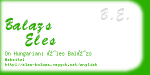 balazs eles business card